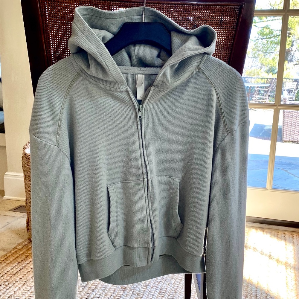 SKIMS Gray Zip-Up Hoodie